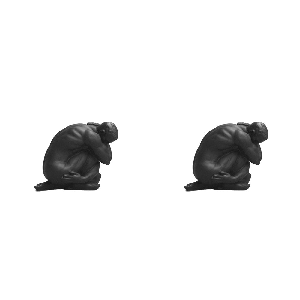 2PK White Moose Resin Body Sculpture Aydian Home Decor - Black