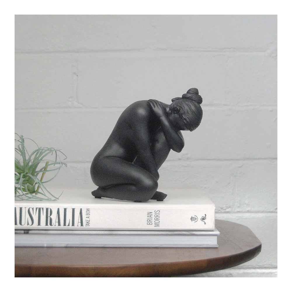 2PK White Moose Resin Body Sculpture Georgie Home Decor - Black