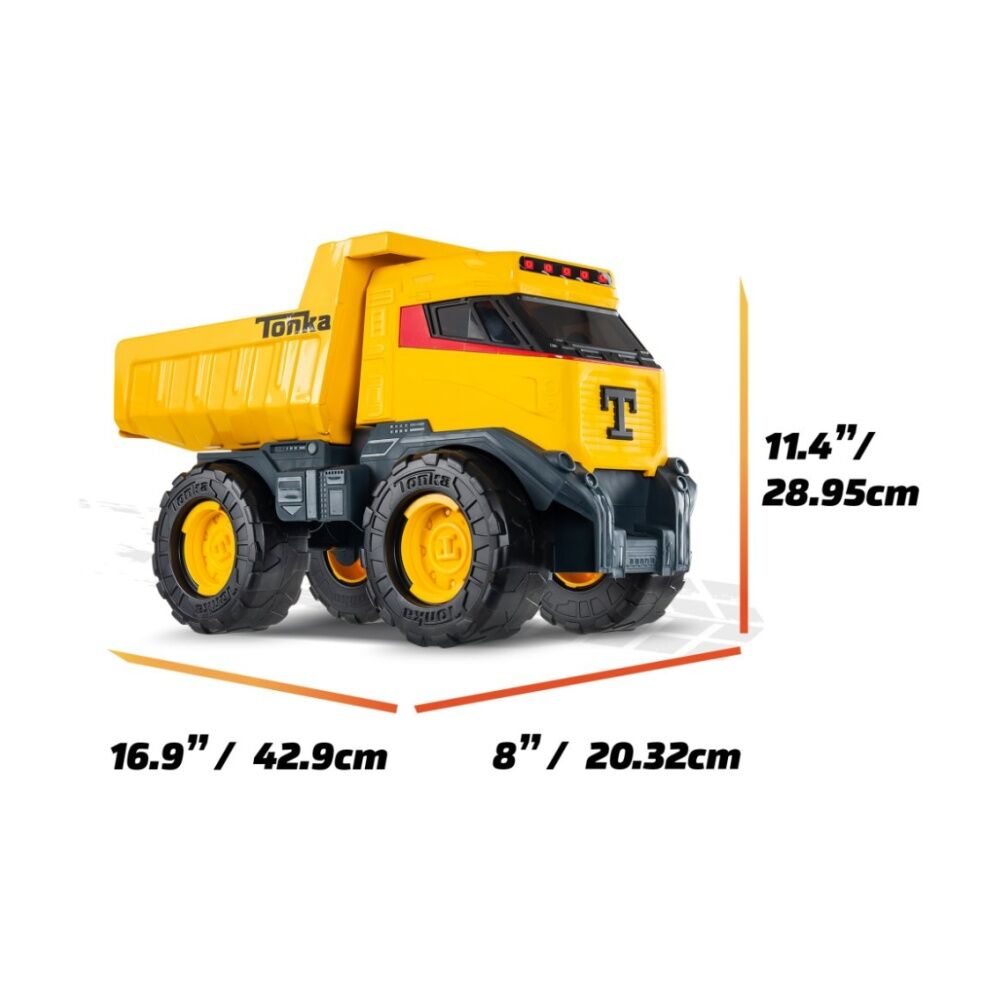 Tonka Futuristic Steel Mighty Dump Truck 1:16 Scale Kids Outdoor Toy 3y+ Yellow