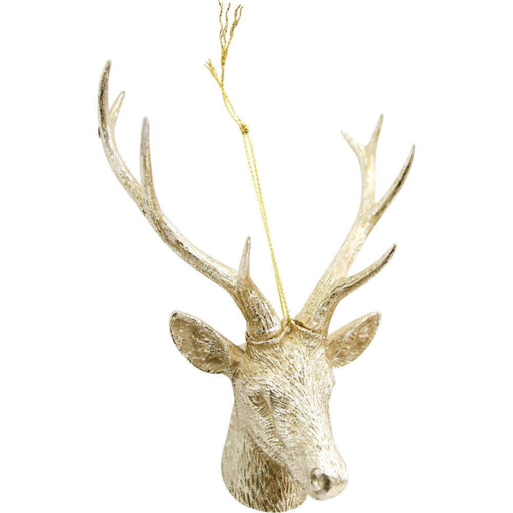 5PK LVD Decoration Deer Head Plastic Hanging Ornament Holiday Decor 14cm