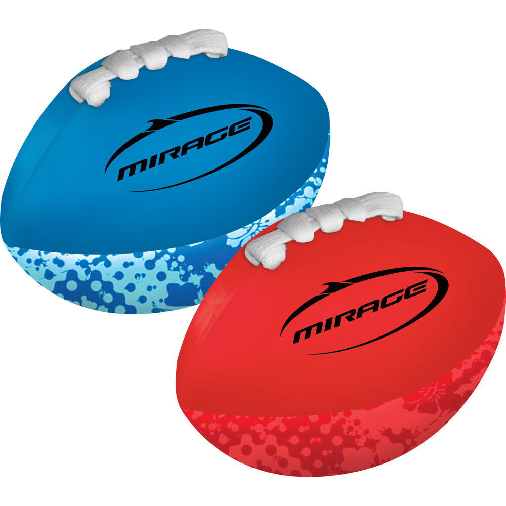 2x 2pc Mirage Mini Rugby Balls Kids Outdoor Water Toy Set Orange/Blue