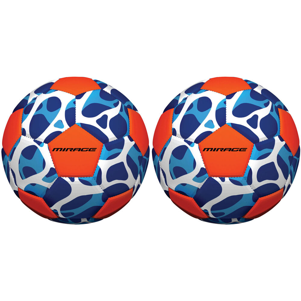 2PK Mirage Neoprene Soccer Ball Kids Outdoor Water Toy Blue/Orange