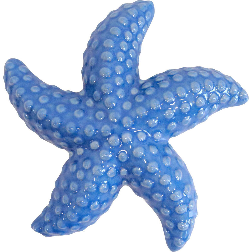 3PK LVD Starfish Ceramic Figurine Home Decor Medium Blue