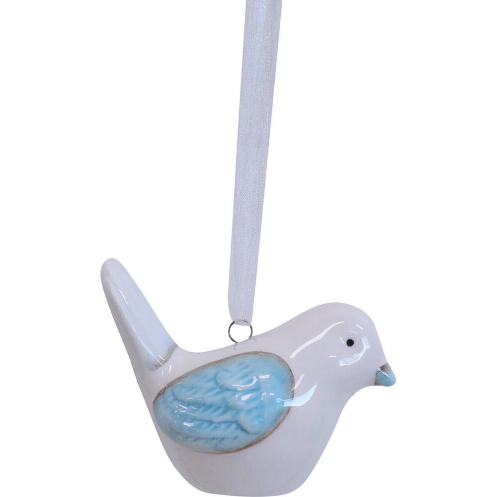 6PK LVD Ceramic Hanging Birdie Home/Office Decor 6x5cm - Blue