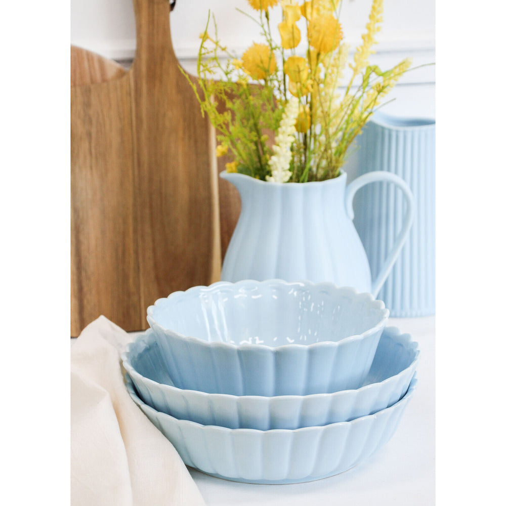 LVD Belle Powder 25.5cm Ceramic Serve Bowl Round - Blue