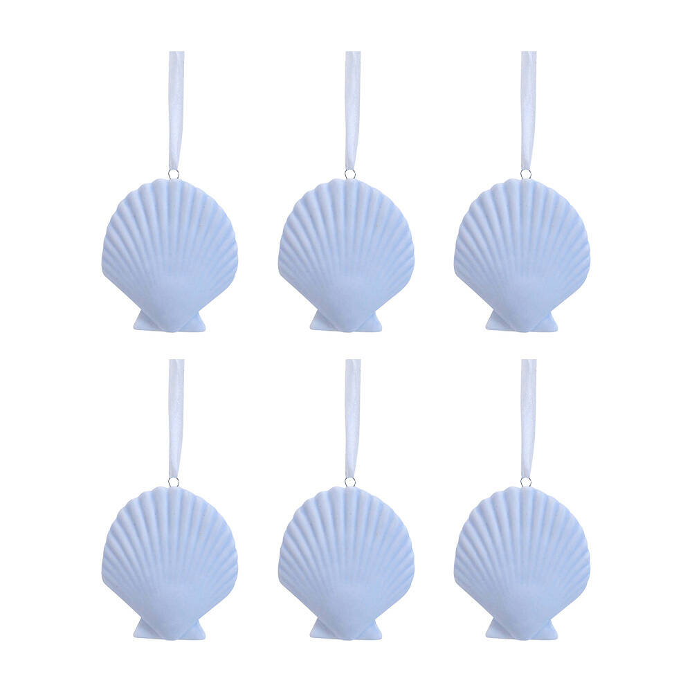 6PK LVD Ceramic Hanging Shell Home/Office Decor 8x6cm - Tidal