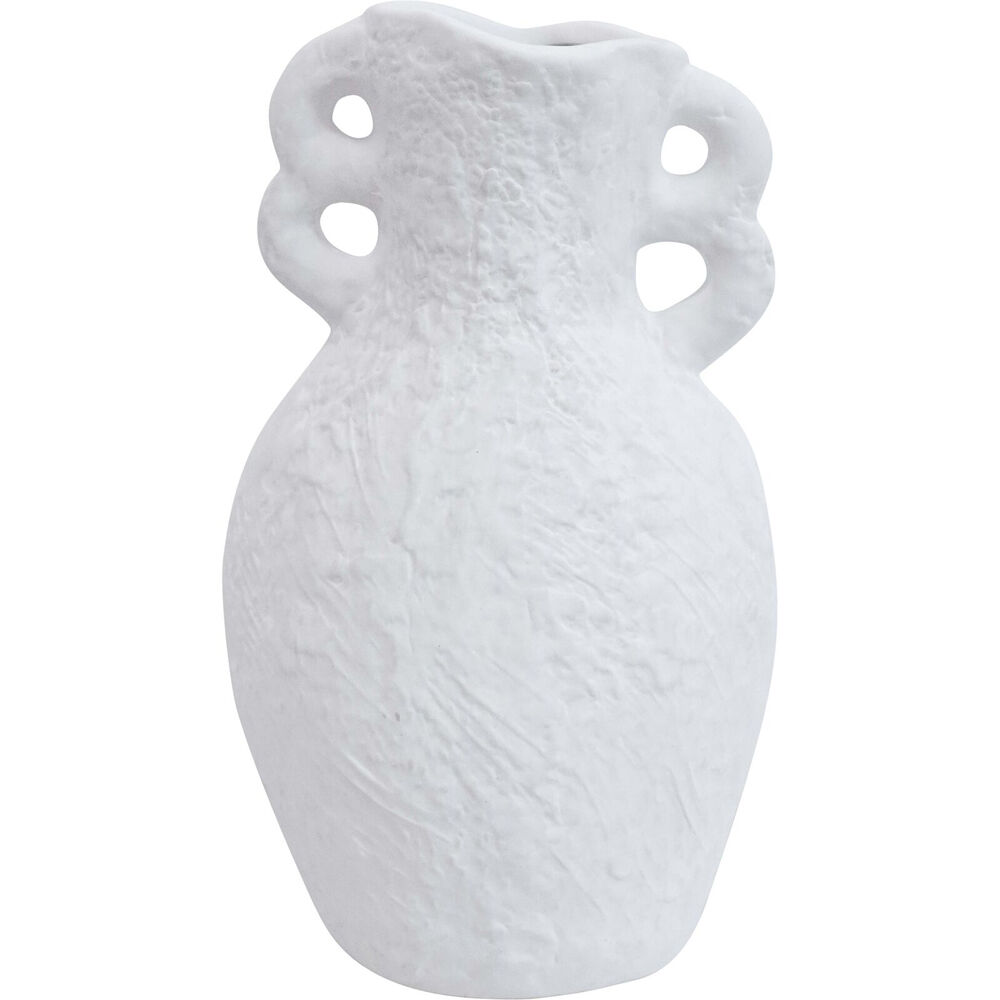 LVD Ceramic Vase Home/Room Decor 18.5cm Textured White