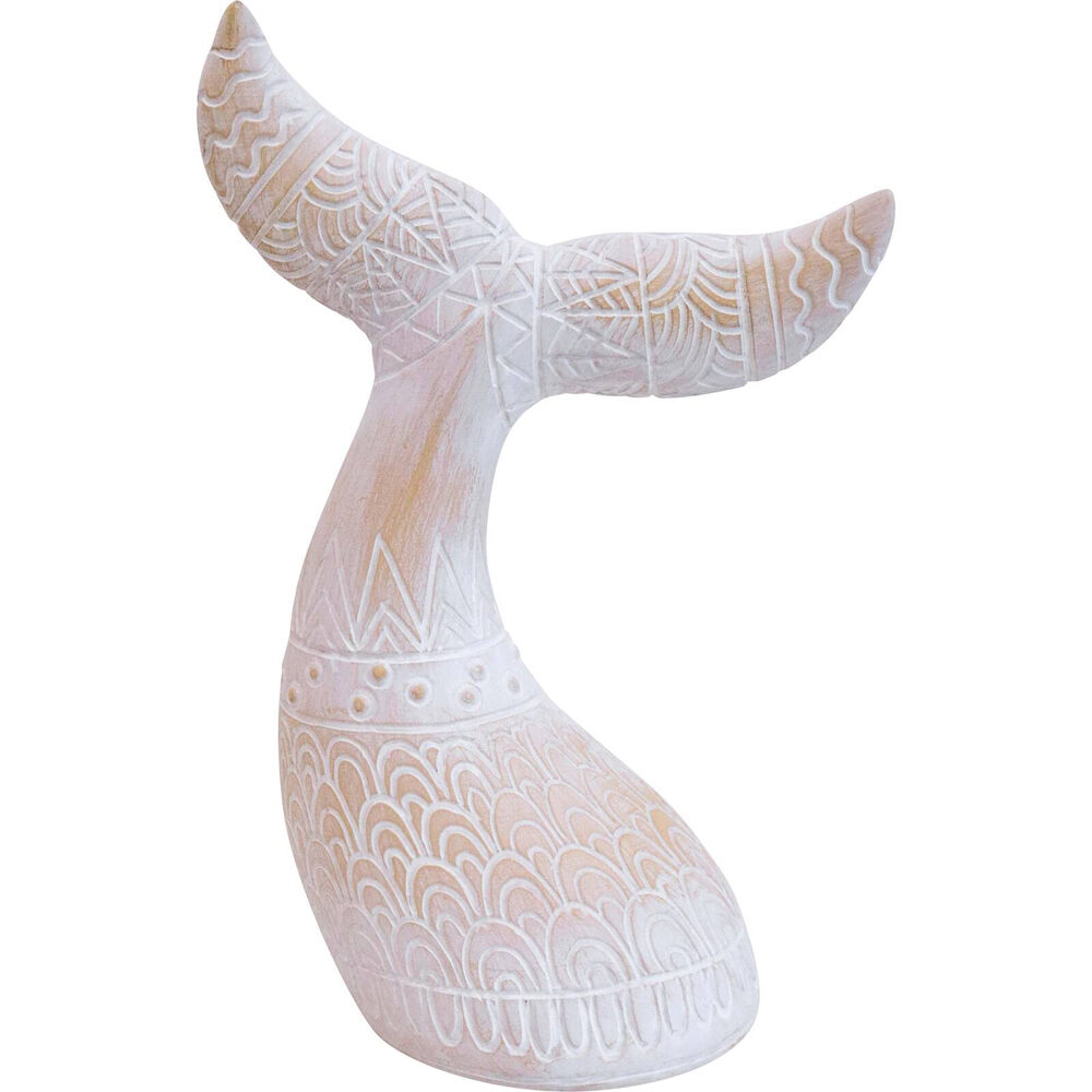 2PK LVD Whale Tail Carved Polyresin Figurine Home/Office Decor Medium