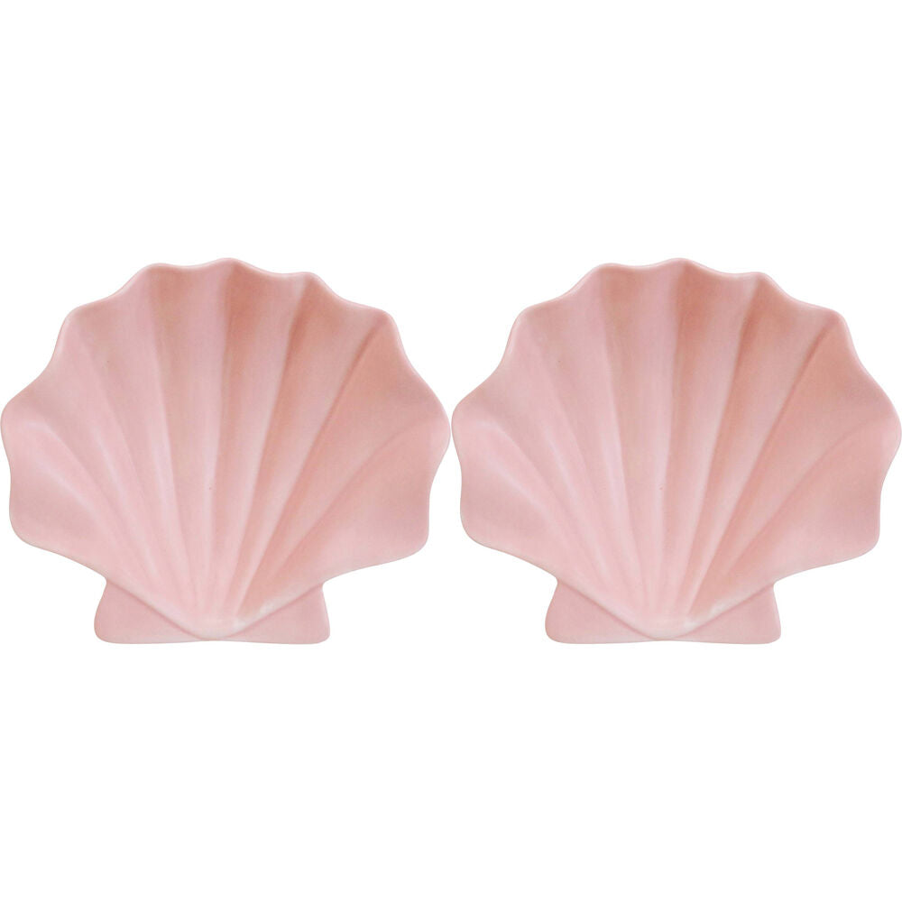 2PK LVD Shell Plate Ceramic Home/Lounge Decor 17cm Nude