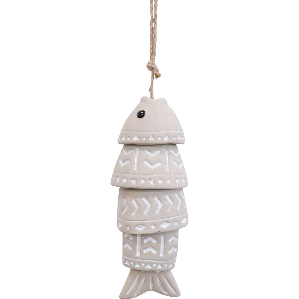 2PK LVD Hanger Fish Ceramic Hanging Ornament Decor Natural 26cm