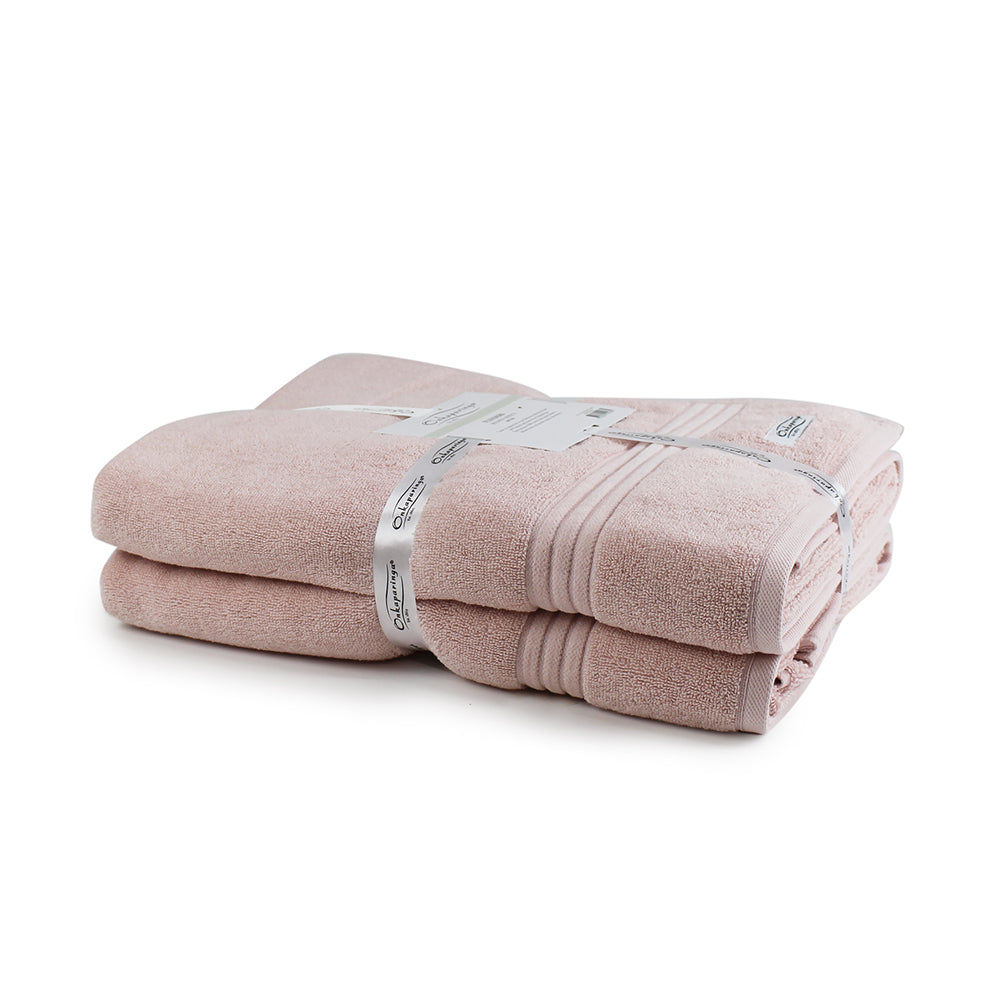 2pc Onkaparinga 90x167cm Flinders Bath Sheet 600GSM Pink Blush