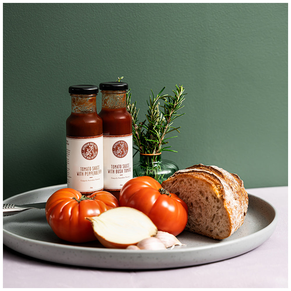 2PK Australian Bush Spices Bush Tomato Sauce & Pepperberry 250ml