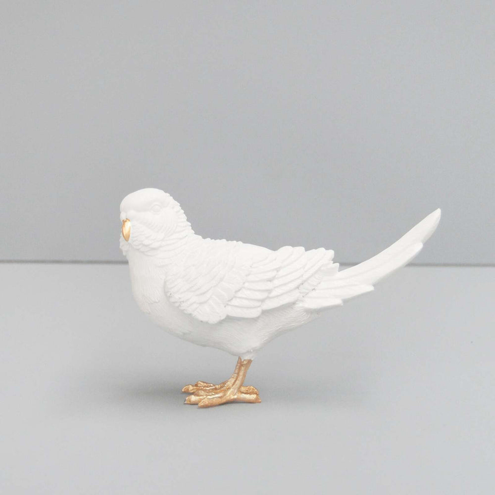2PK White Moose Resin Budgie Home/Office Living Room Decor - White