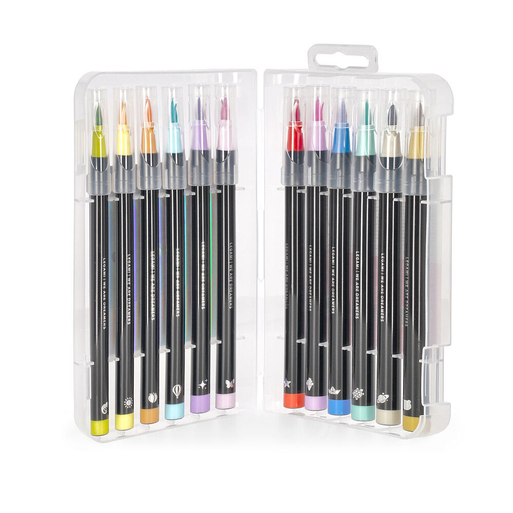 6x 12pc Legami Brush Markers Drawing Pen Pastel Colours Set Soft Tip