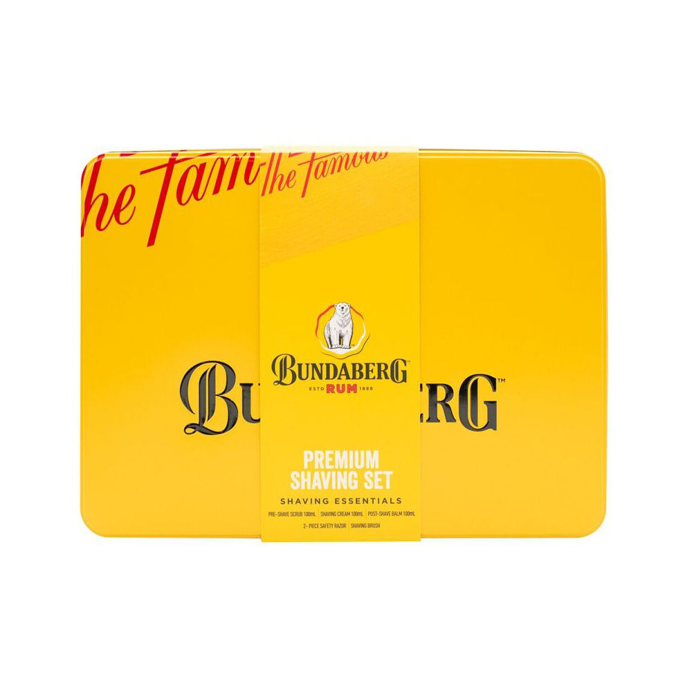 Bundaberg Rum Premium Razor/Brush/Cream/Balm & Scrub Shaving Set 100ml