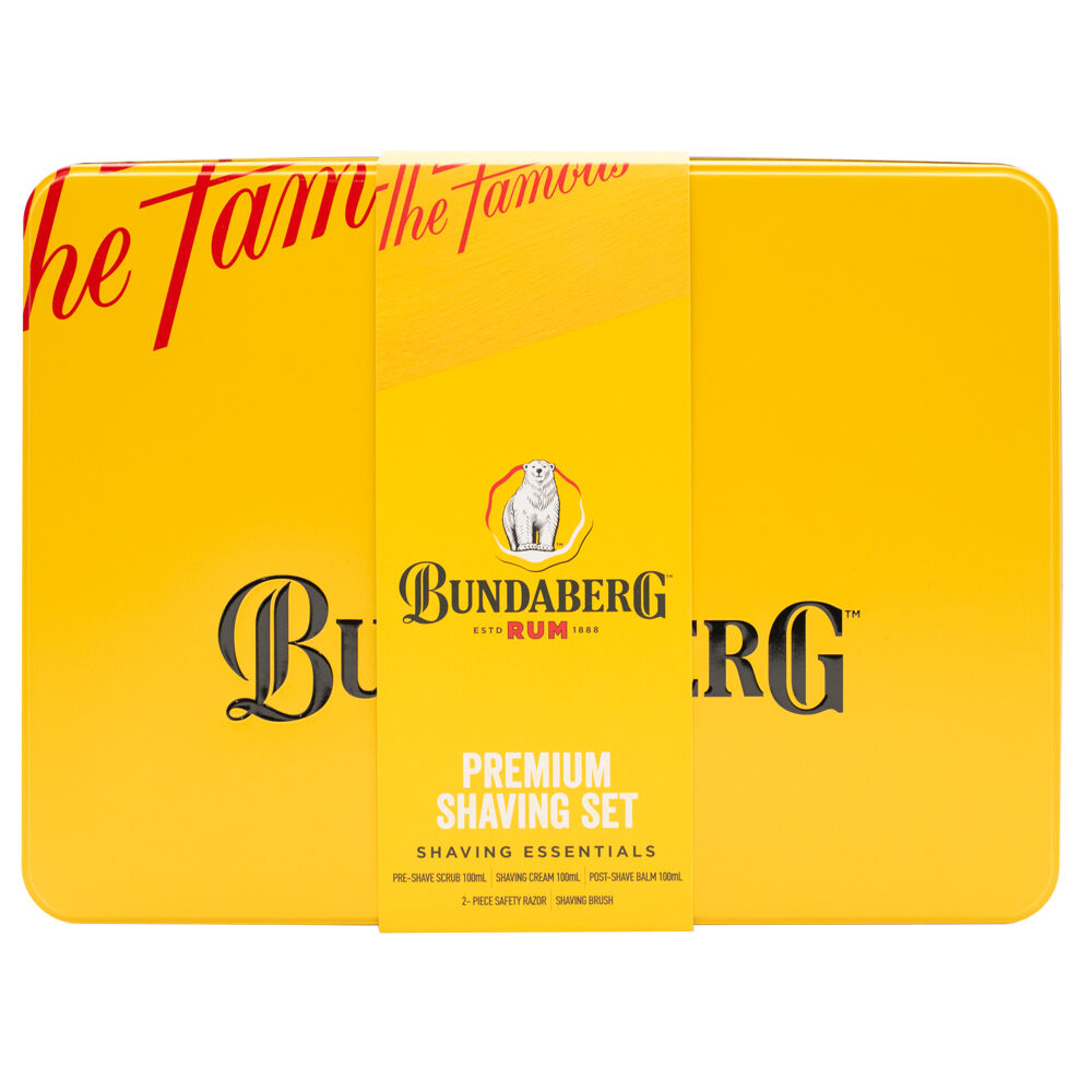 Bundaberg Premium Case Embossed Tin Mens Beard Shaving Kit