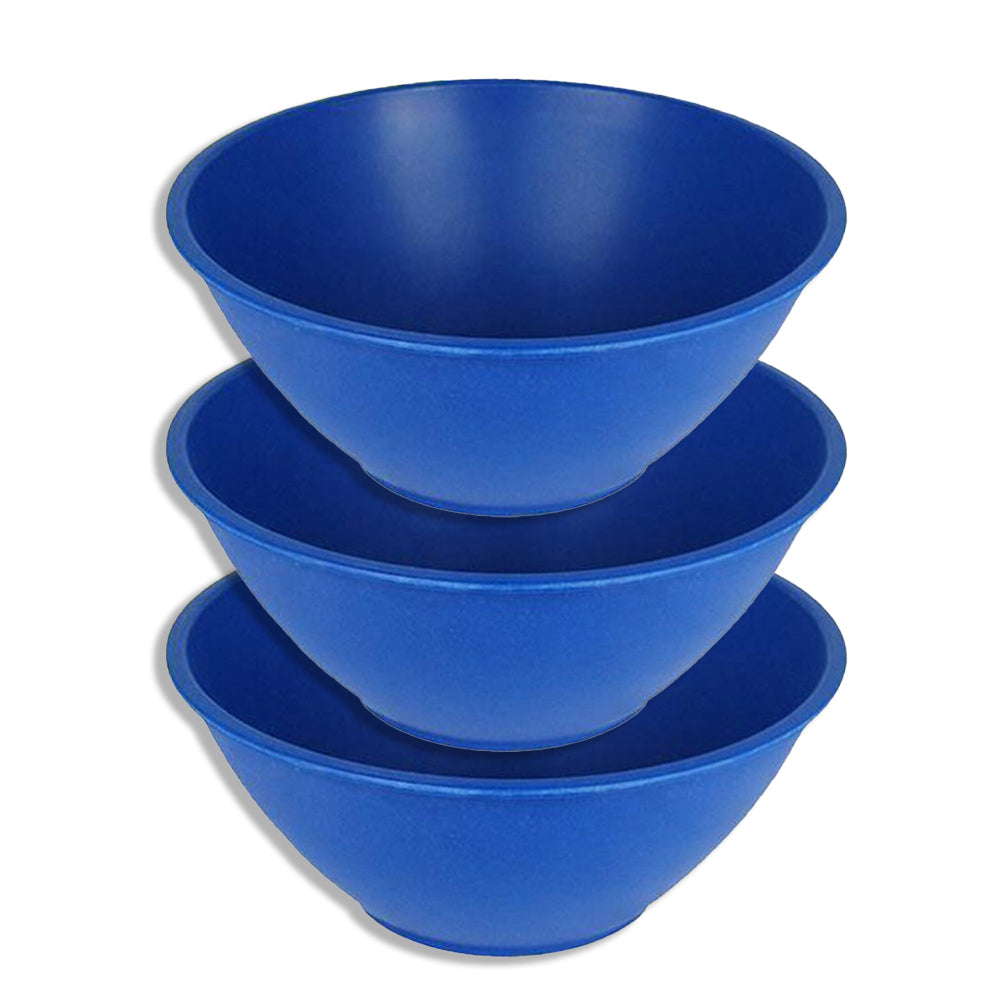 3PK EcoSouLife Reusable Bamboo Salad Bowl 128oz - Navy