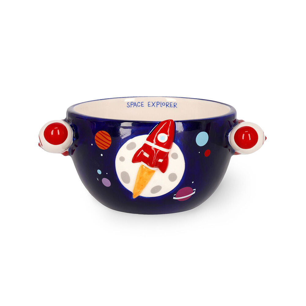 2PK Legami Buongiorno Stoneware Cereal Bowl Children/Kids 12x9cm Blue Space