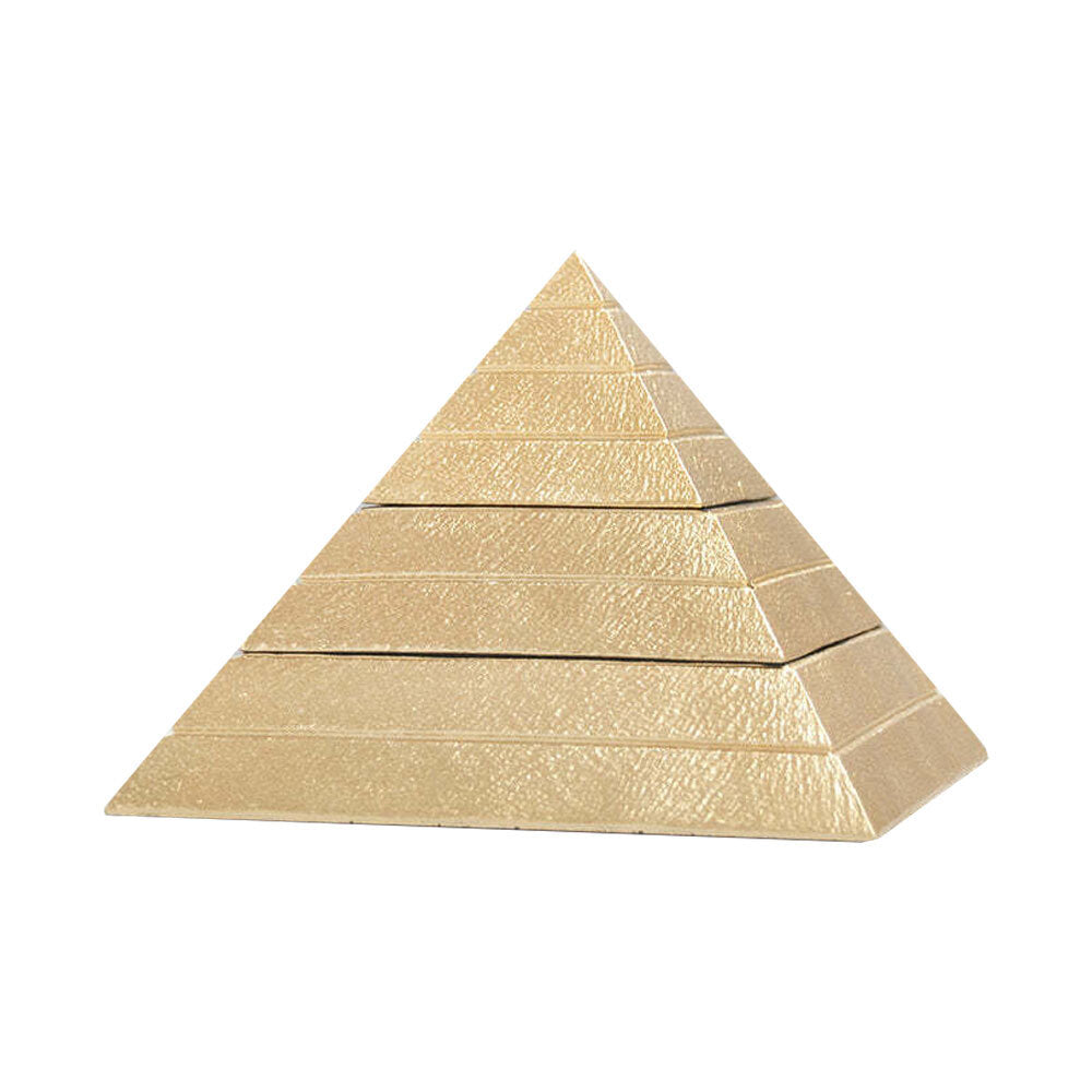 White Moose Resin Pyramid Storage Box Home Decor - Gold