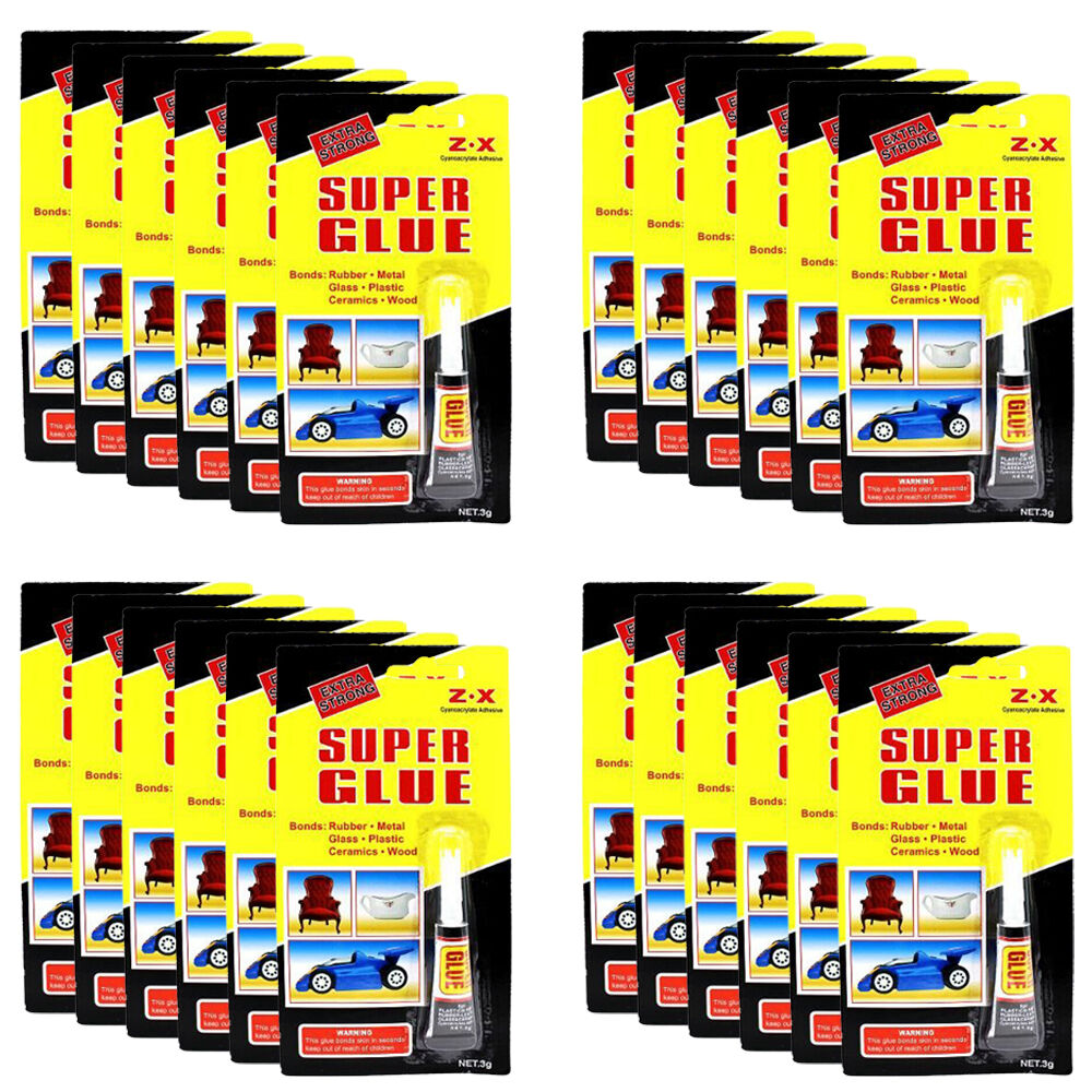 24PK Super Glue Universal Instant Adhesive Extra Strong Fast Drying 3g