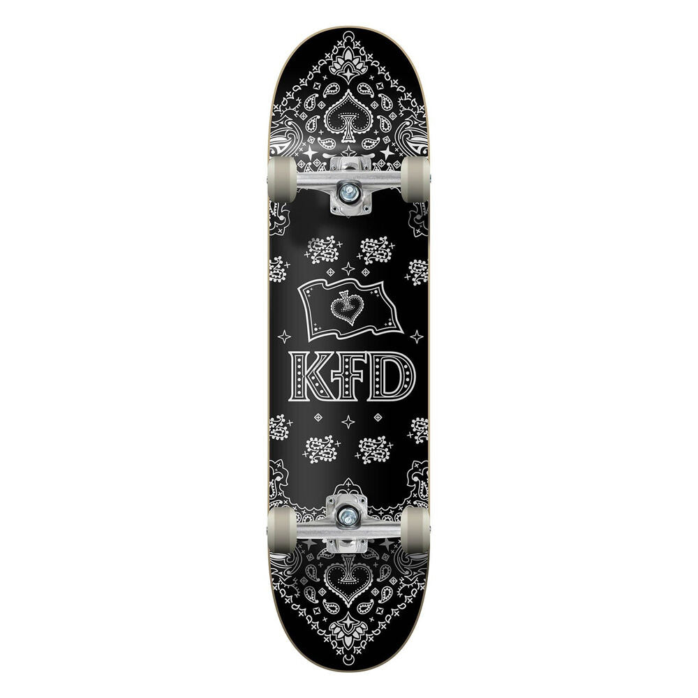 KFD Complete Board Young Gunz Bandana Skateboard Black 8in