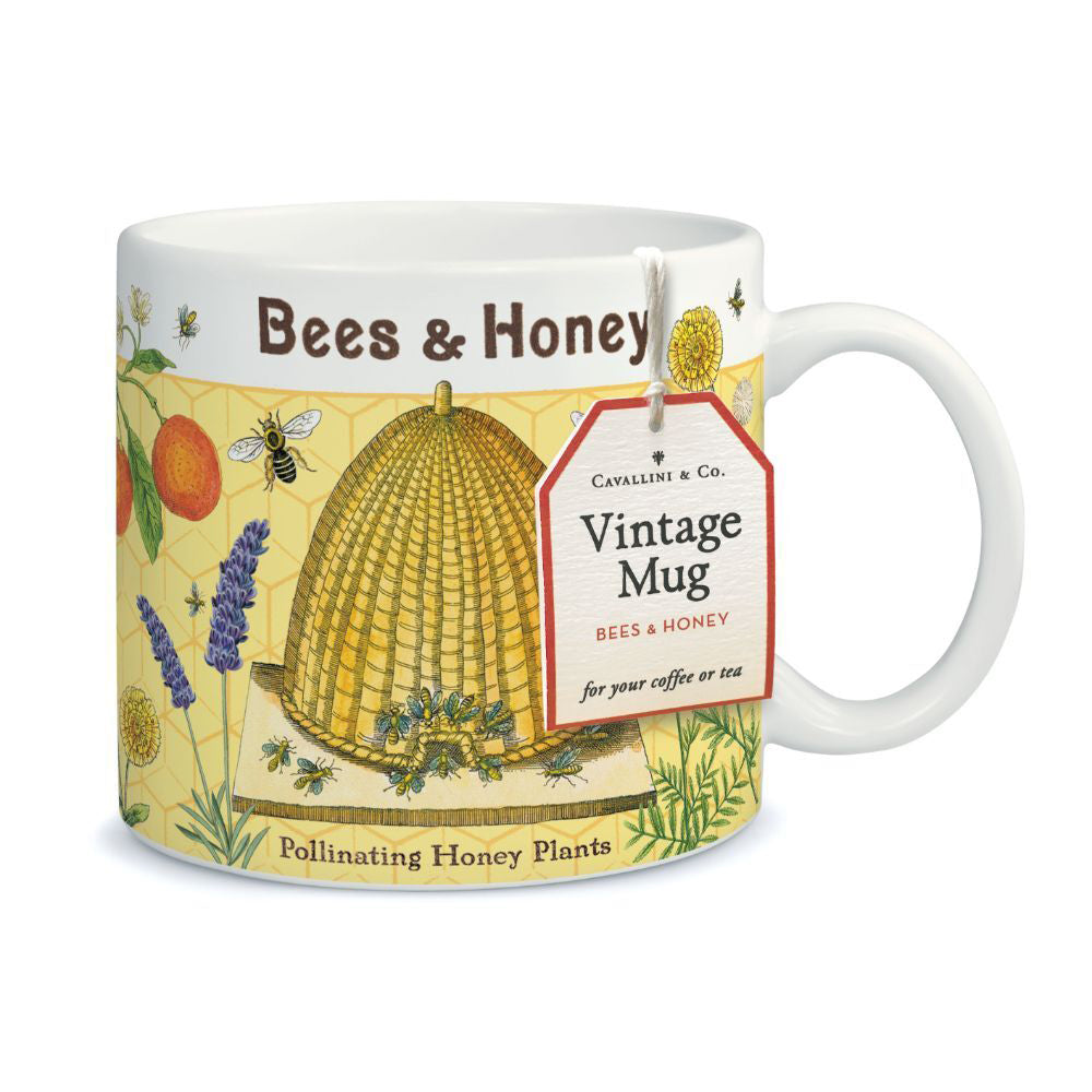 Cavallini Vintage Glassware Coffee/Tea Mug 414ml/19.5cm - Bees & Honey