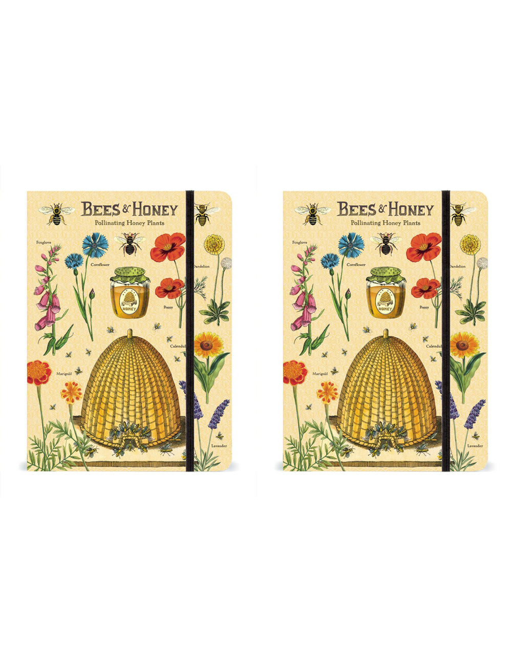 2PK Cavallini Notebook Writing Stationery Large - Bee