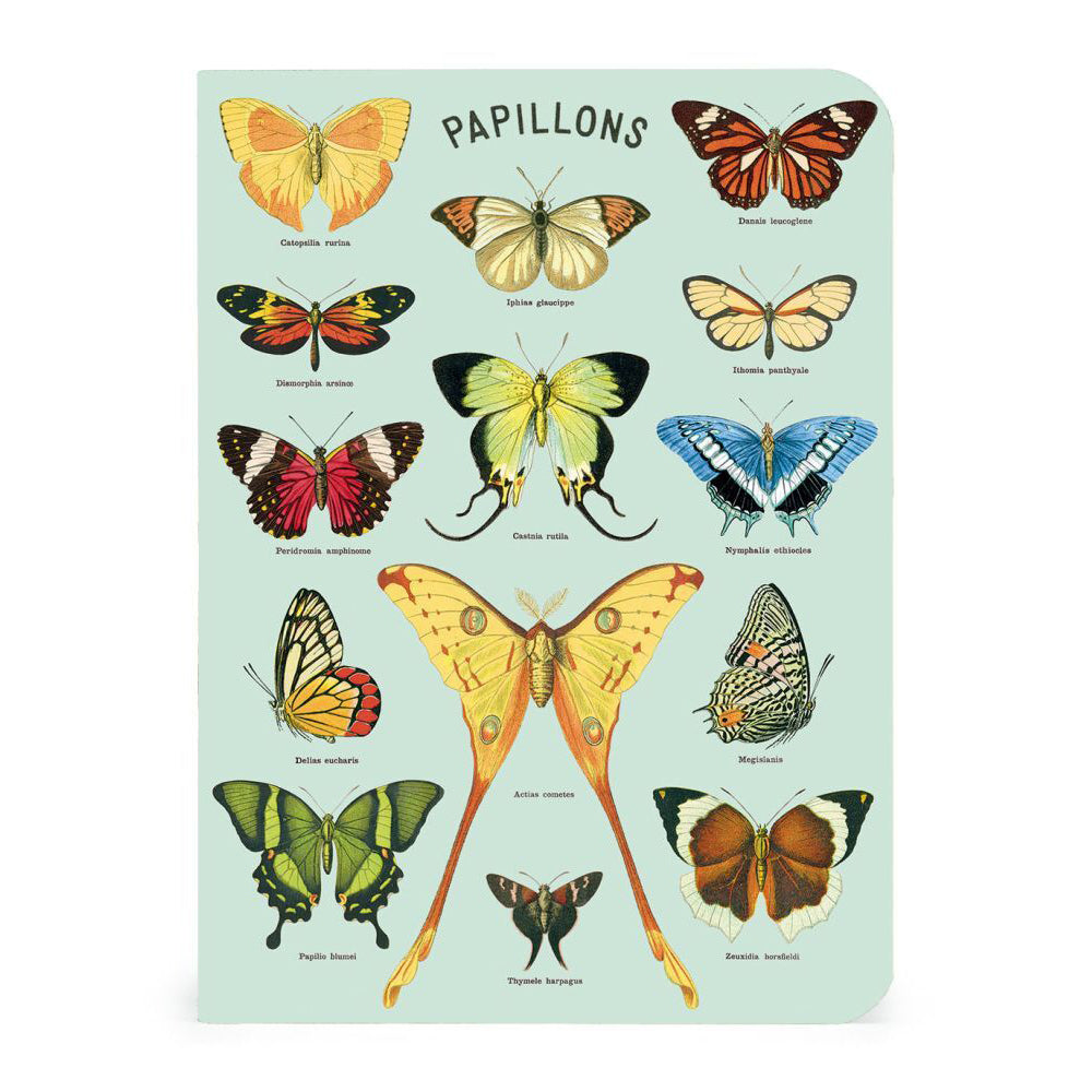 2x 3pc Cavallini Mini Notebook Set Writing Stationery - Butterflies