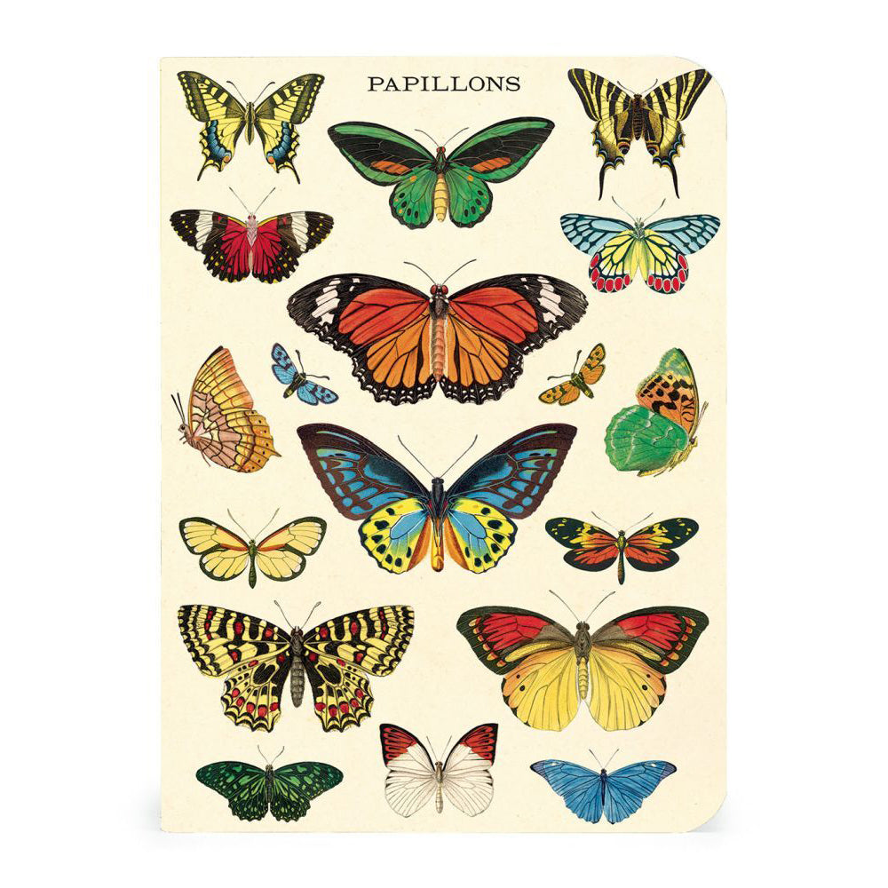 2x 3pc Cavallini Mini Notebook Set Writing Stationery - Butterflies