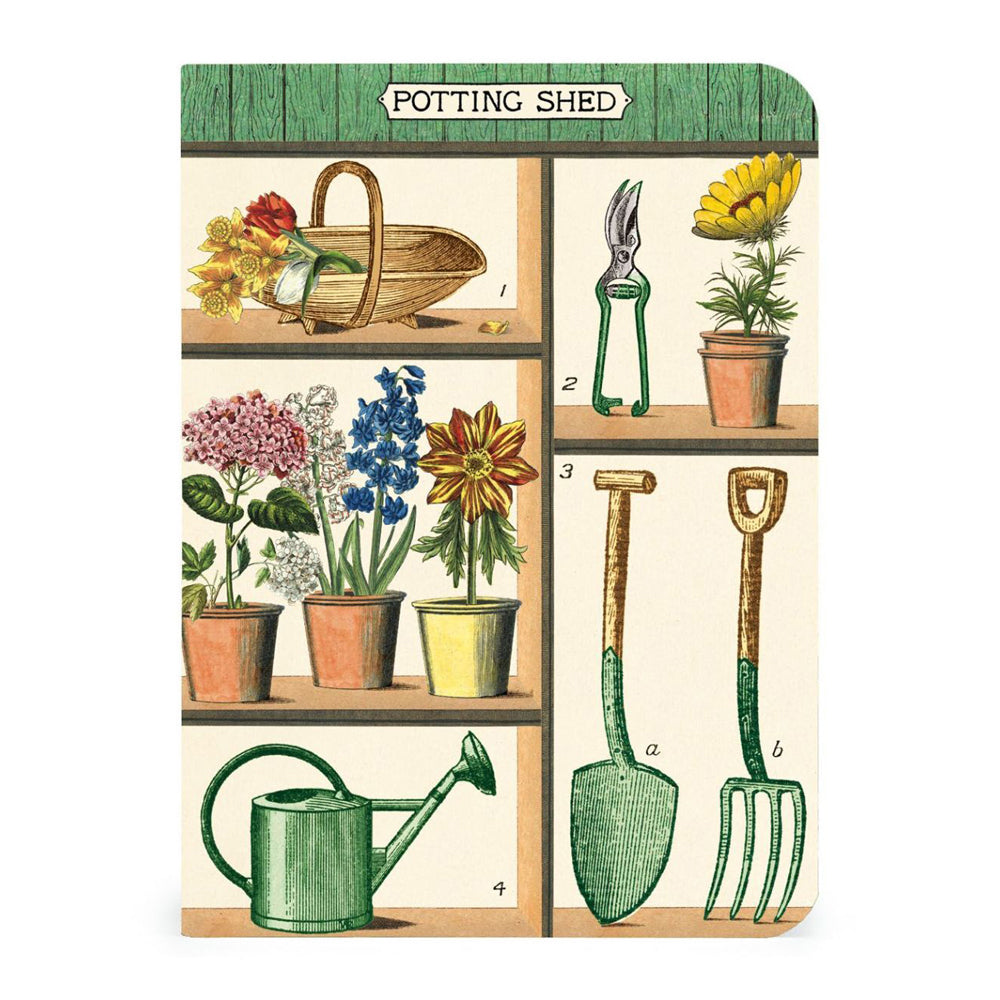 2x 3pc Cavallini Mini Notebook Set Writing Stationery - Garden