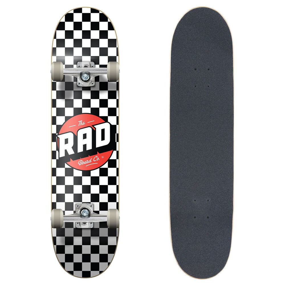 Rad Board Co Dude Crew Checkers Skateboard Black/White 7.5in