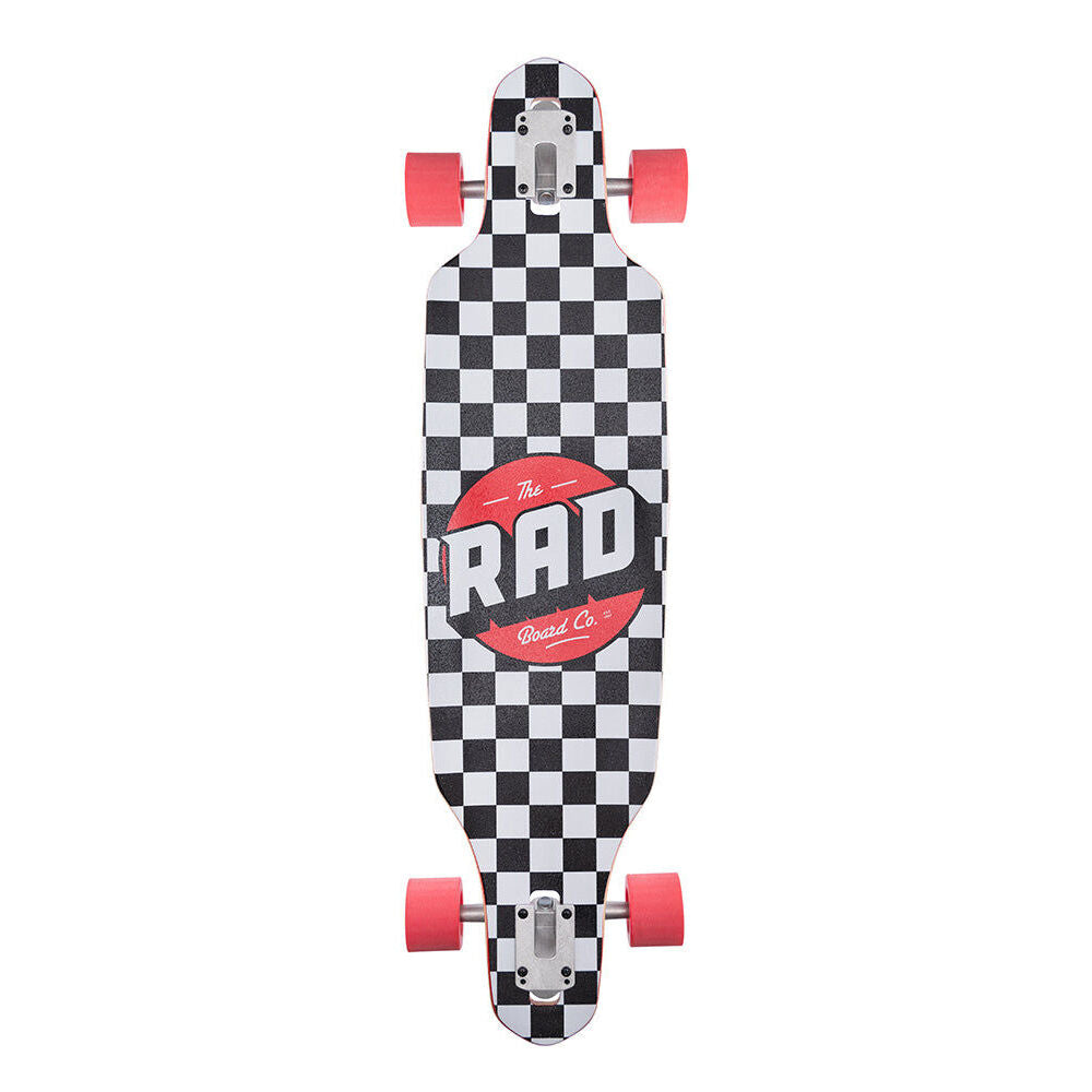 Rad Board Co Complete Drop Through Longboard Checkers Black/White 9in