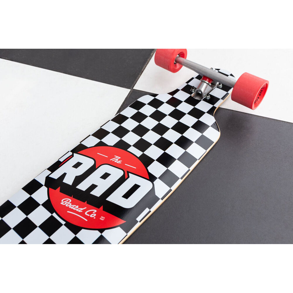 Rad Board Co Complete Drop Through Longboard Checkers Black/White 9in