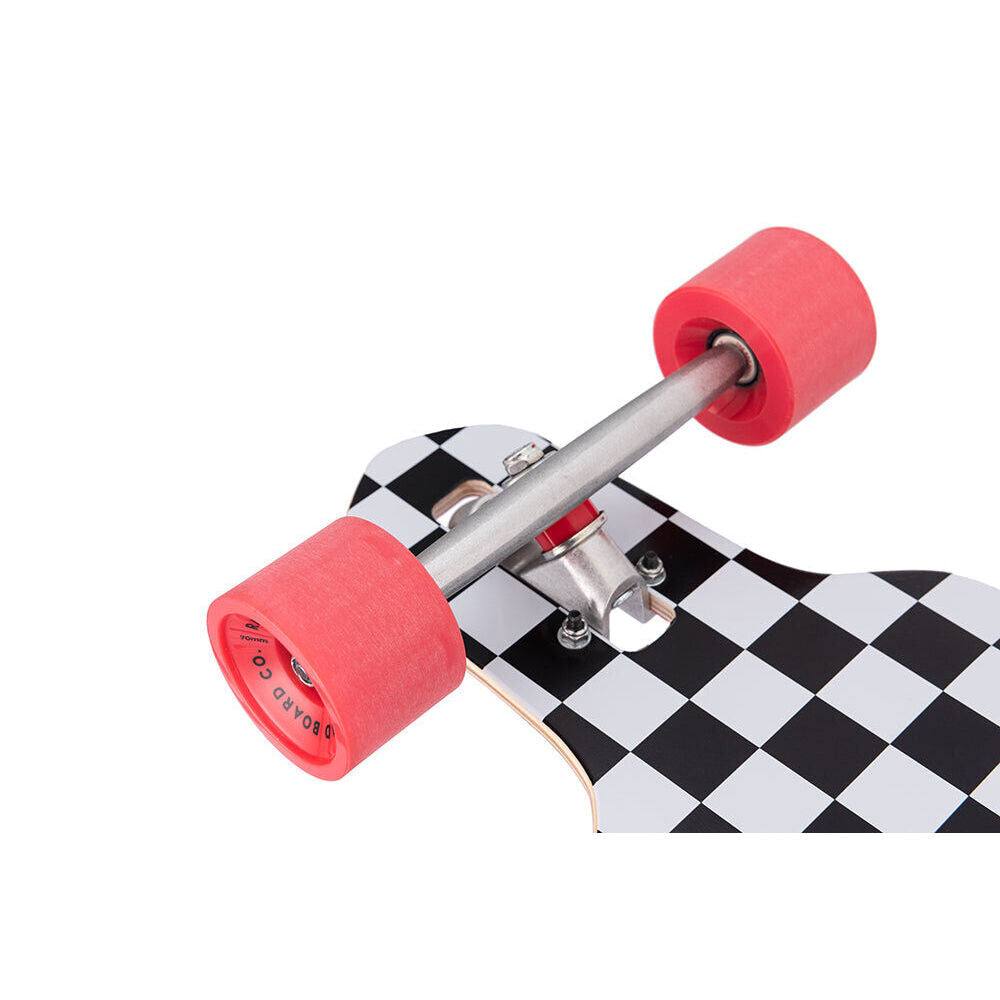 Rad Board Co Complete Drop Through Longboard Checkers Black/White 9in