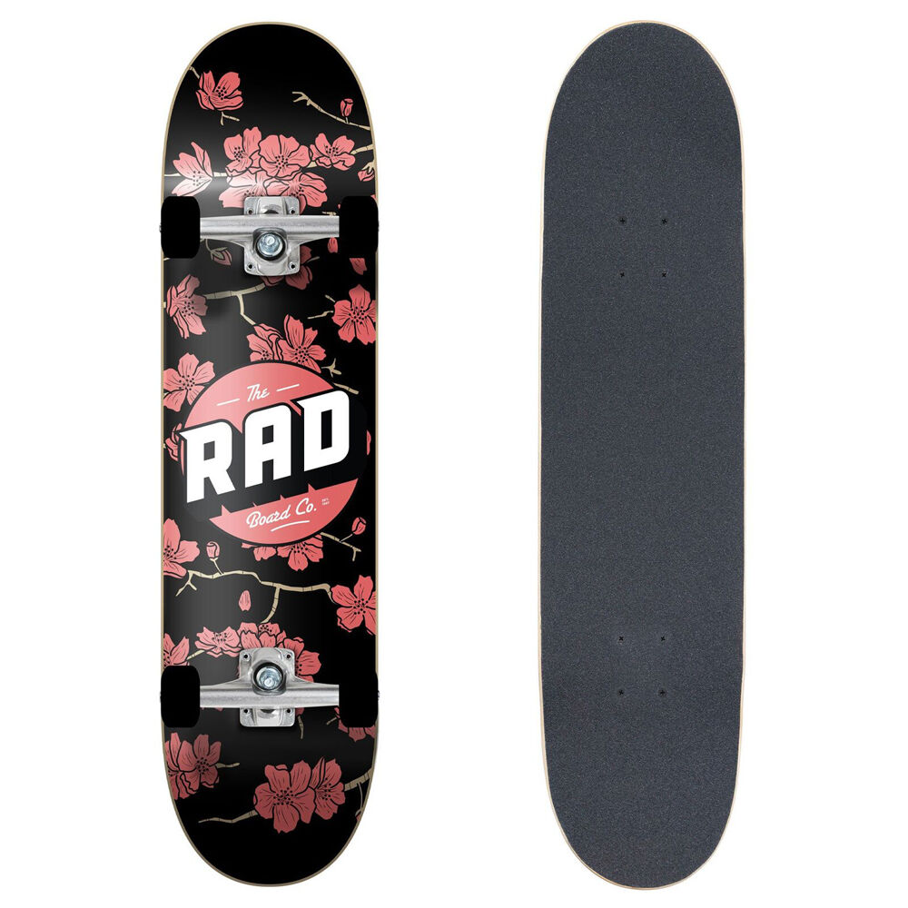 Rad Board Co Complete Skateboard Dude Crew Cherry Blossom Black/Red 7in