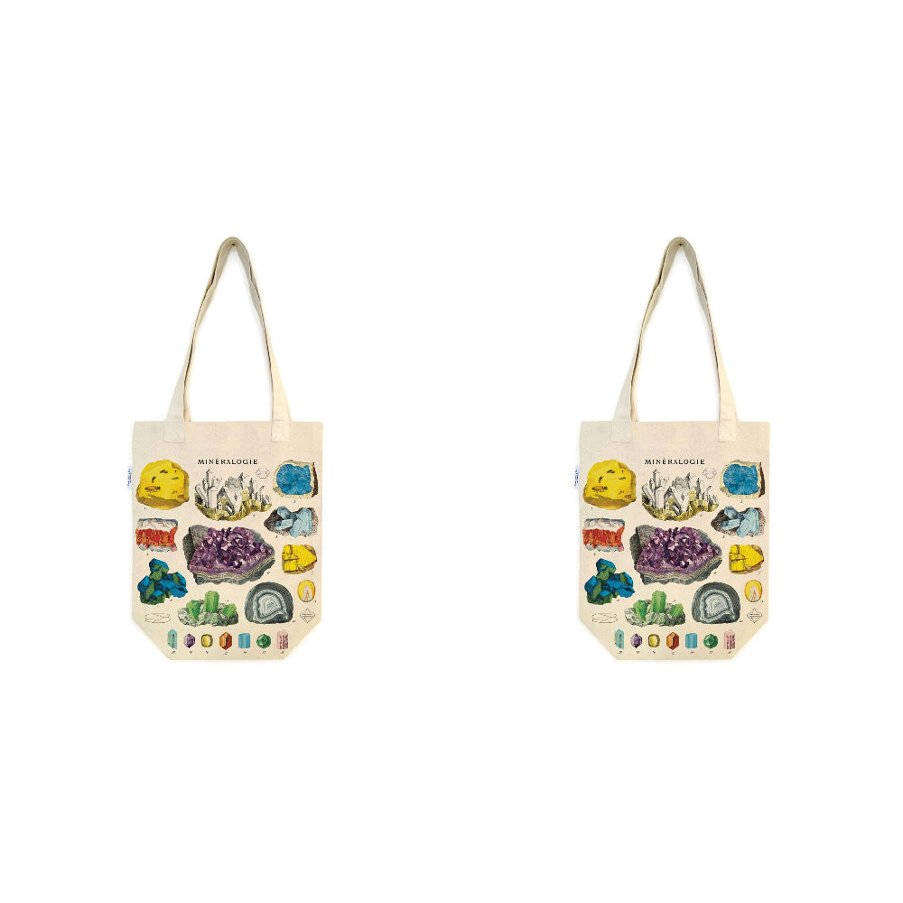 2PK Cavallini Cotton Carry All Tote Bag 33x40cm - Mineralogy