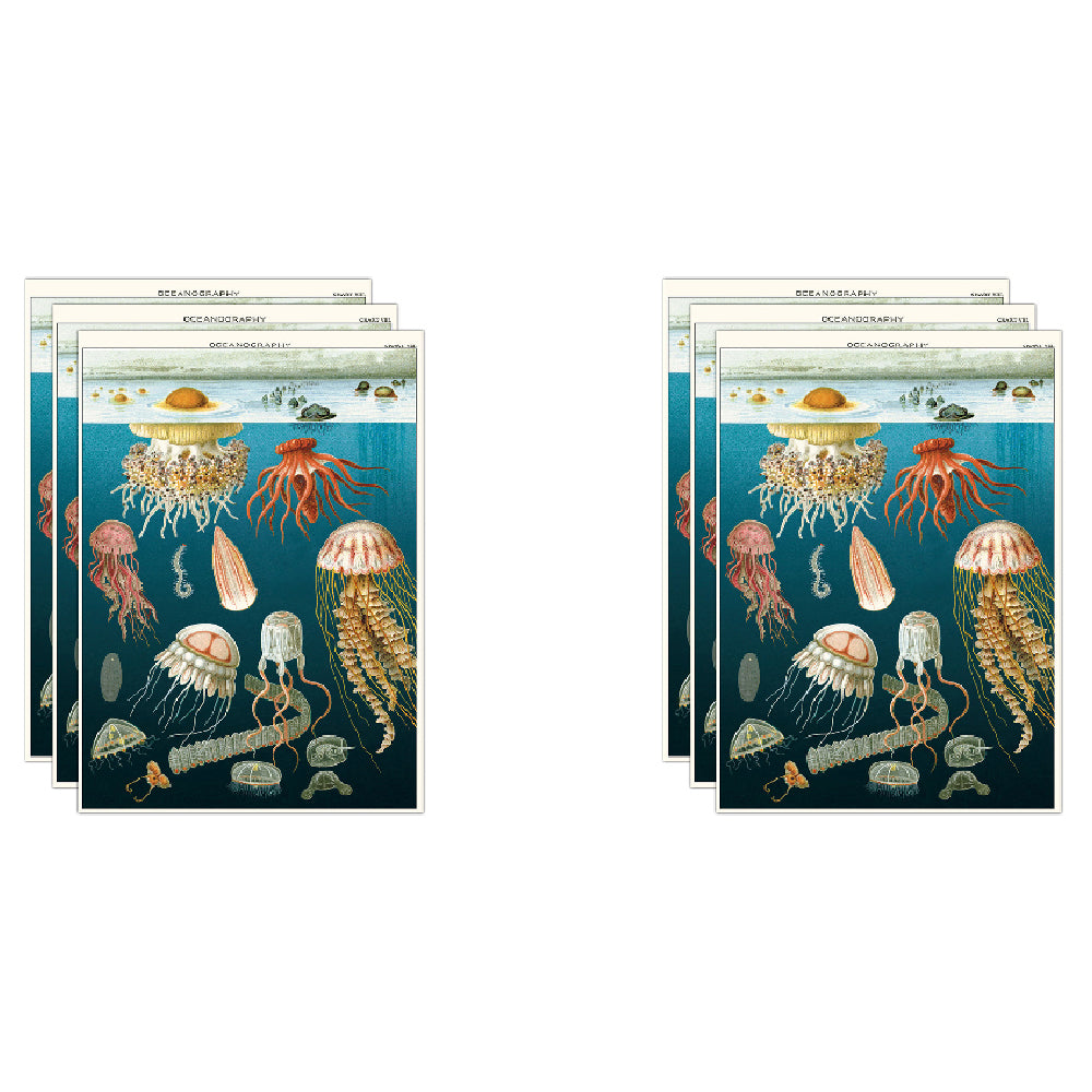 6PK Cavallini Paper Poster Prints/Gift Wrap 50x70cm - Jellyfish