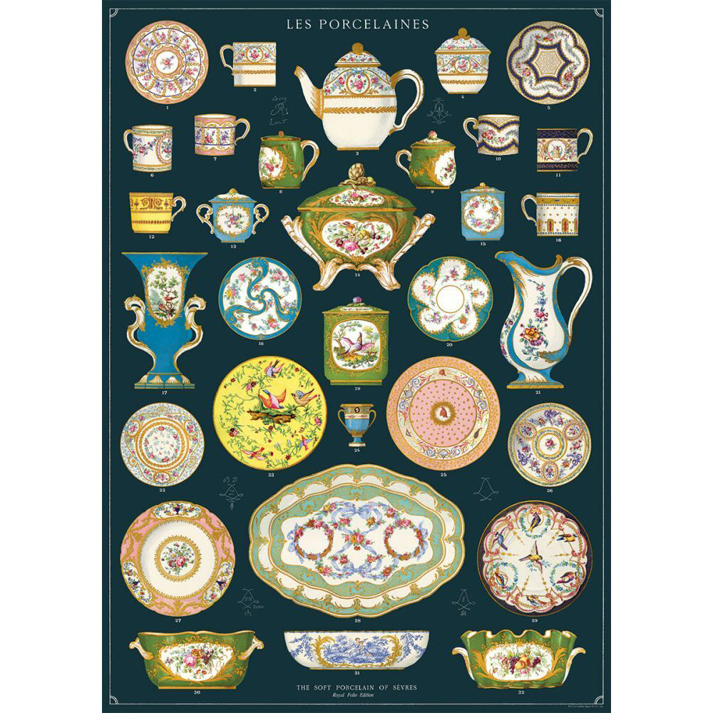 3PK Cavallini Paper Poster Prints/Gift Wrap 50x70cm - Les Porcelains