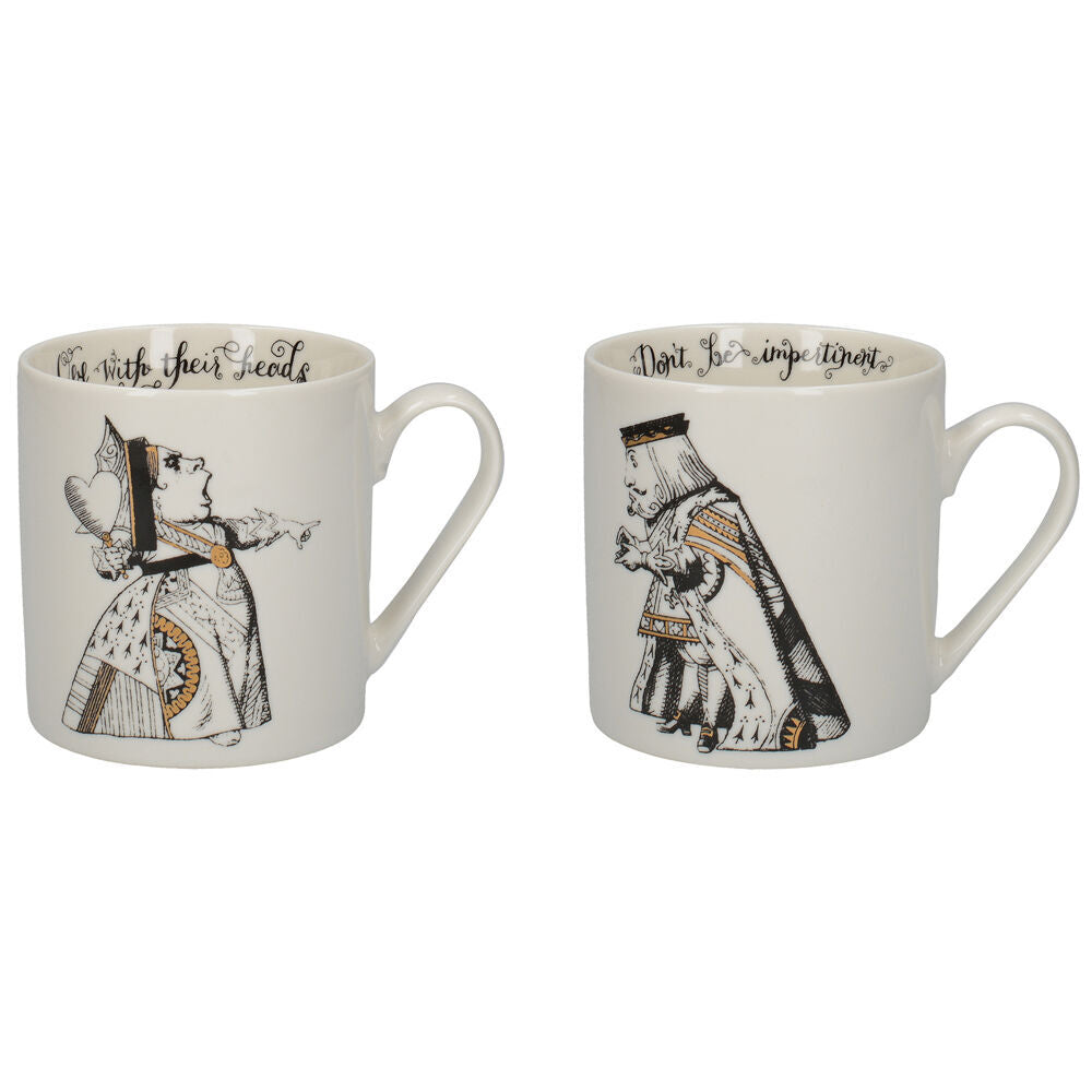 2PK 2pc Mikasa x V & A Alice In Wonderland His and Hers Coffee Drinking Mug Set