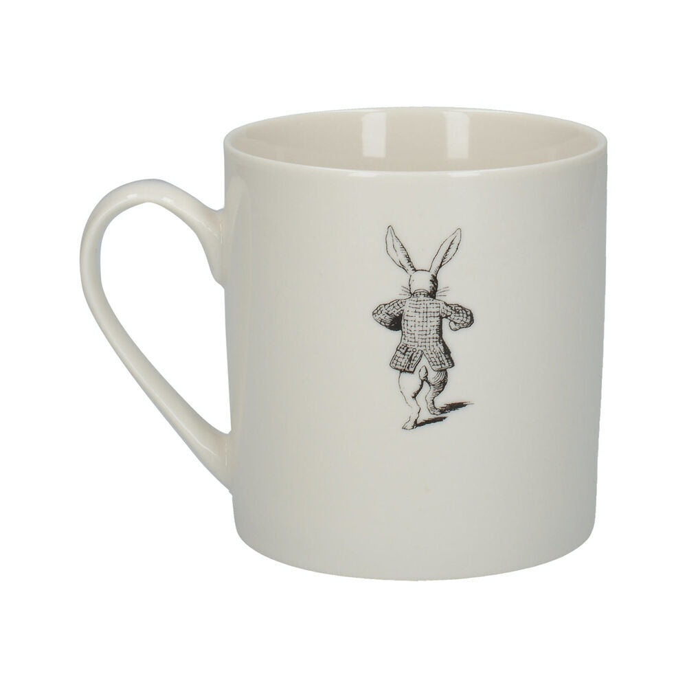 2PK Mikasa x V & A Alice In Wonderland Coffee Drinking Mug White Rabbit 350mL