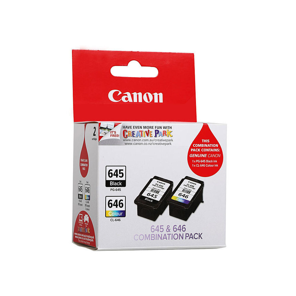Canon Pixma PG645 + CL646 Ink Cartridge Twin Pack 180 Page
