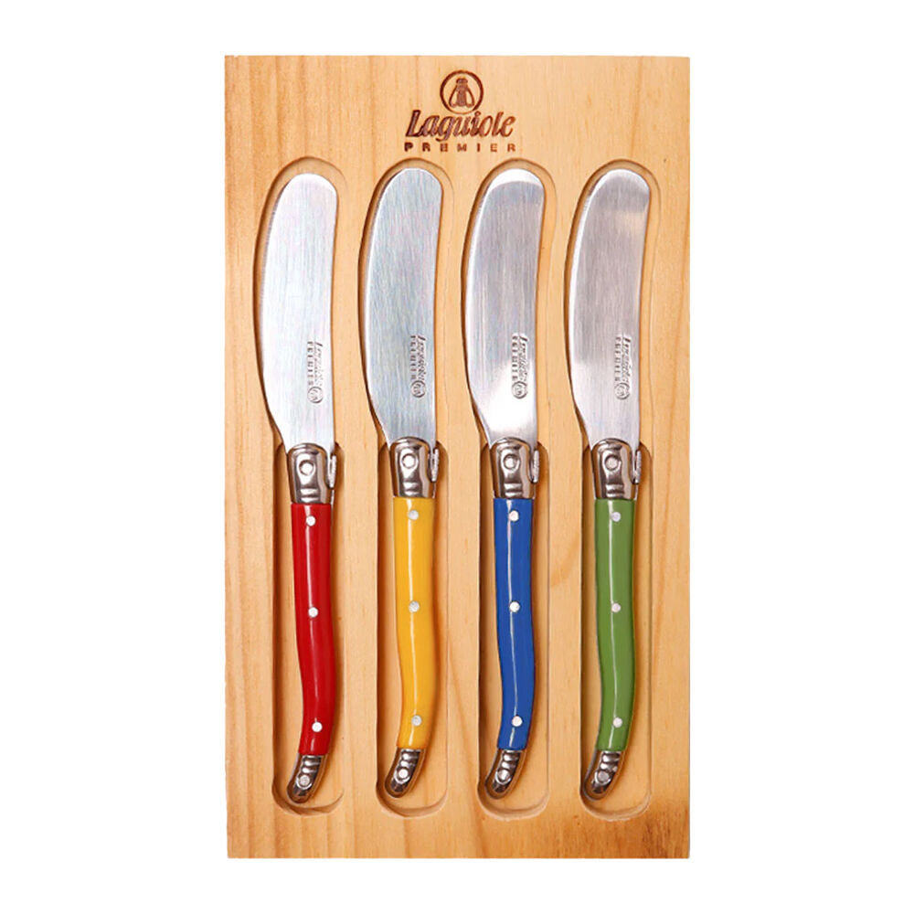 2PK Laguiole Elite Pate/Soft Cheese Knife Set Dinner Accessory Multicoloured