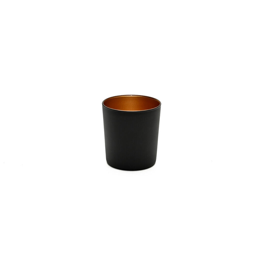 4x 4pc Art Craft Luna Metal Tumbler Glass Set Contemporary Design 380ml Black/Gold