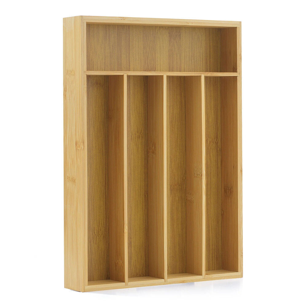 2PK St. Clare Cutlery Tray 5 Compartment Bamboo Organiser Kitchen Accessory 35cm