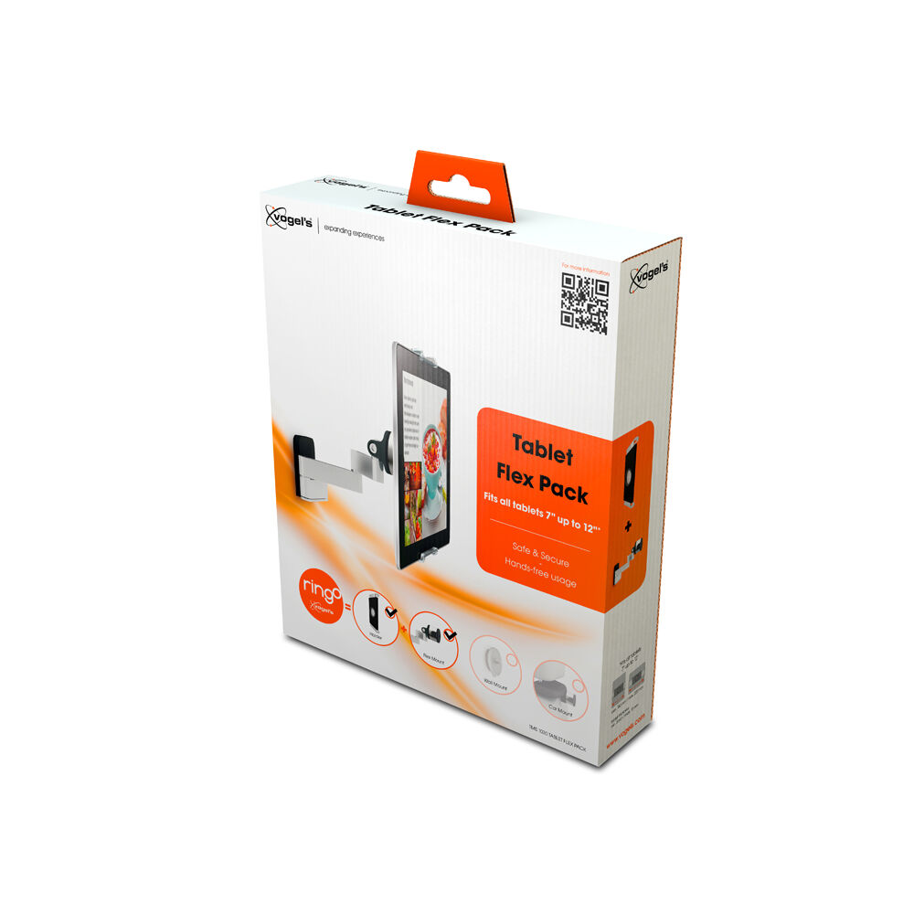 Vogels Aluminium Adjustable Tablet Wall Mount Flex Pack - Silver