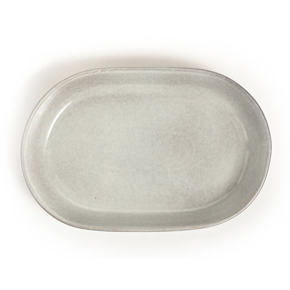 Lunde Ceramic Oval Baker Kitchen Accessory Dishwasher Safe 36x26cm Reactive Grey