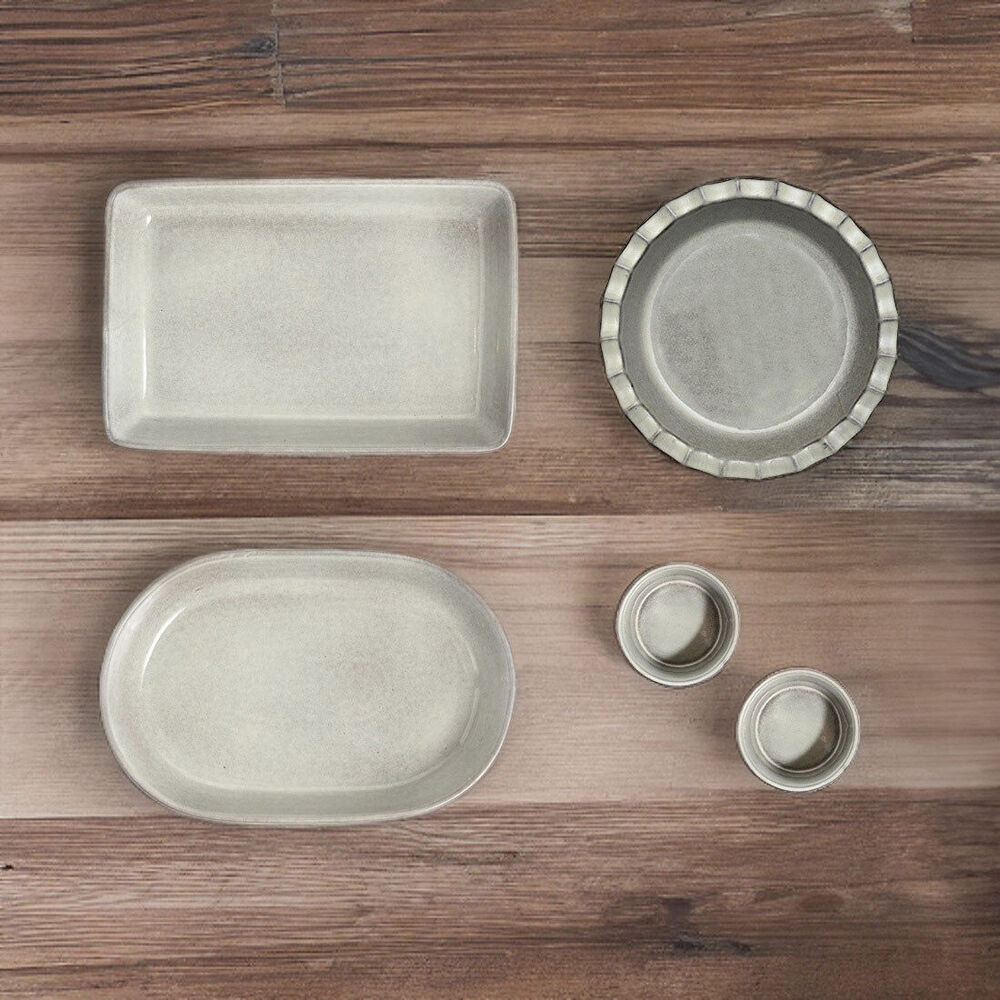 Lunde Ceramic Oval Baker Kitchen Accessory Dishwasher Safe 36x26cm Reactive Grey