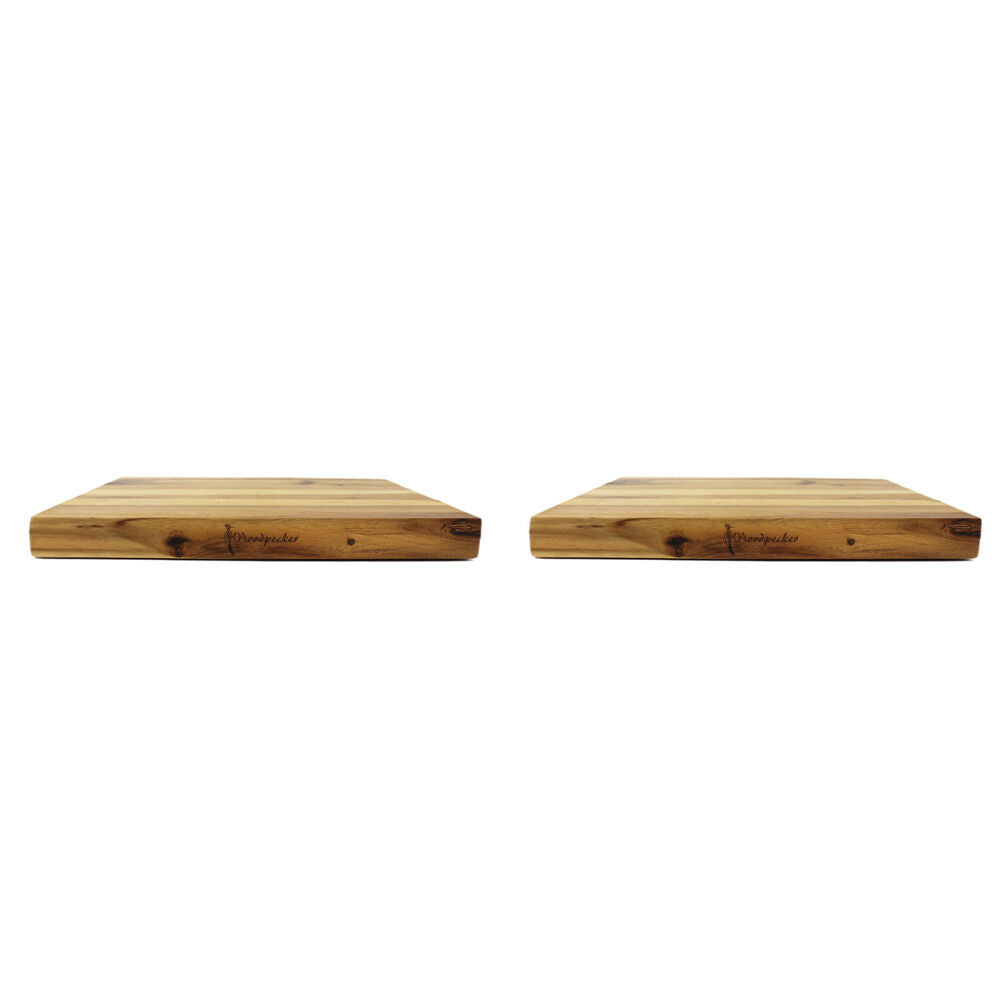 2PK Woodpecker Acacia Wood Rectangular Board Durable Cutting & Serving 45x30cm