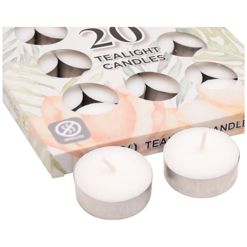 12x 20pc Divine Living Unscented Tealights Candles 4 Hours Burn Time 18.8x15cm