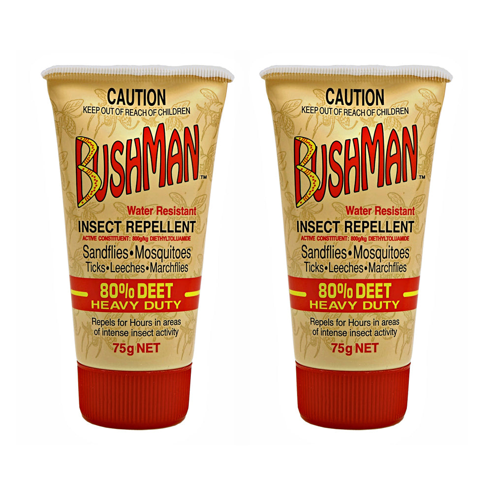 2x Bushman Ultra 75g Insect Repellent Gel Water Resistant Heavy-Duty